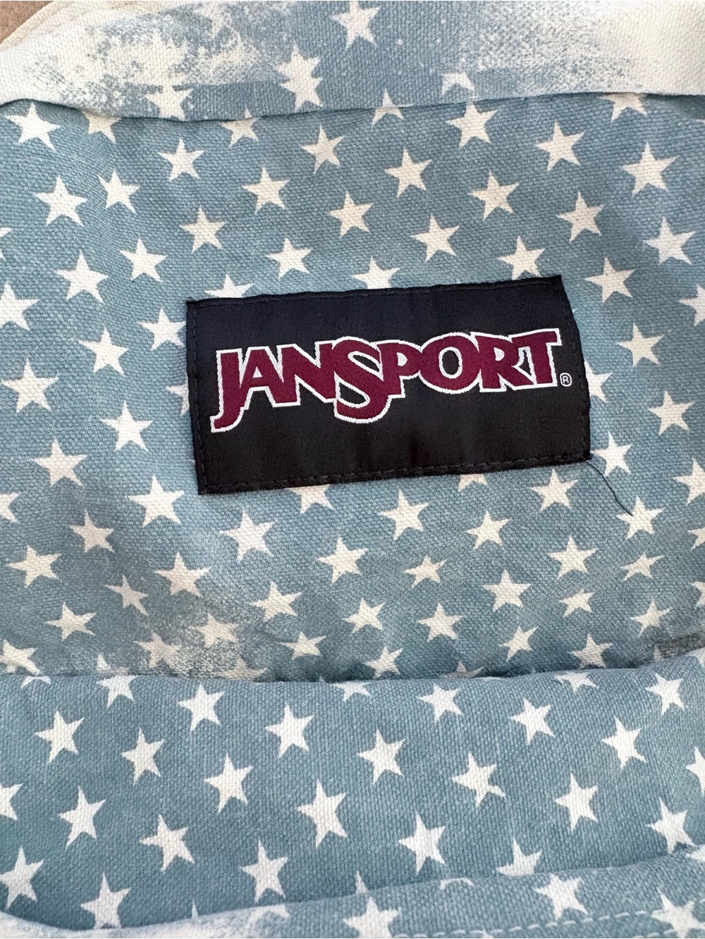 Jansport Star & Stripe Print Backpack in Blue, White & Red - Picture 4 of 11